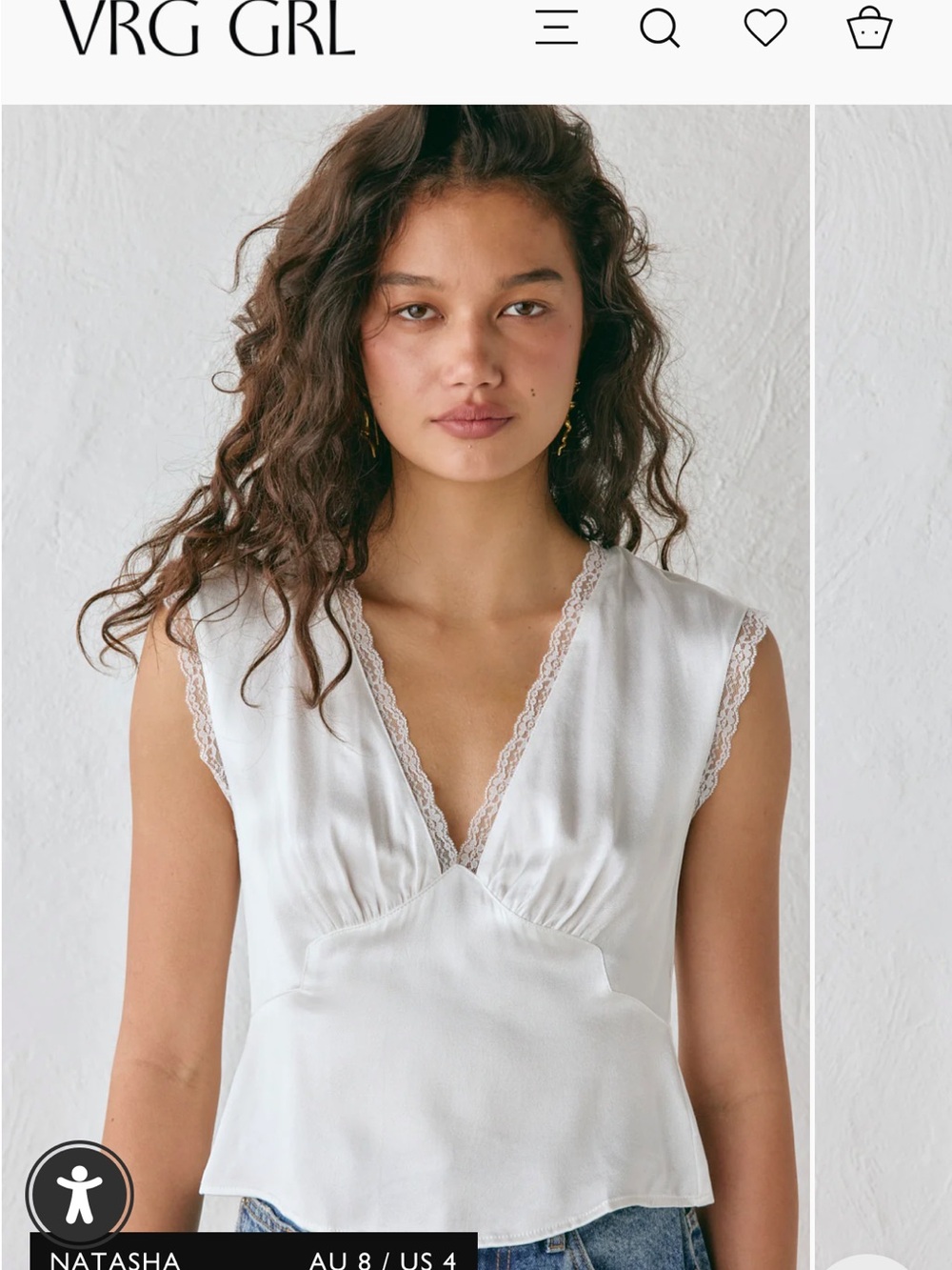 VRG GRL Vintage Lover Tie Back Top White - Picture 5 of 8